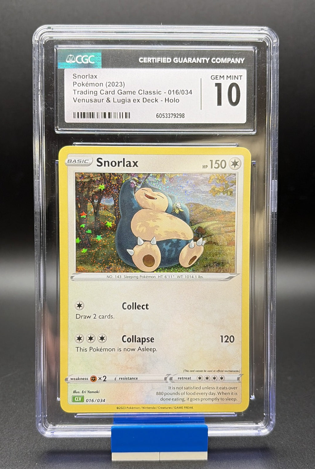 Snorlax 016/034 Trading Card Game Classic Holo CGC 100