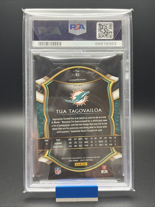 2020 Panini Select - Concourse Tua Tagovailoa #45 Purple Prizm Die-Cut - PSA 101