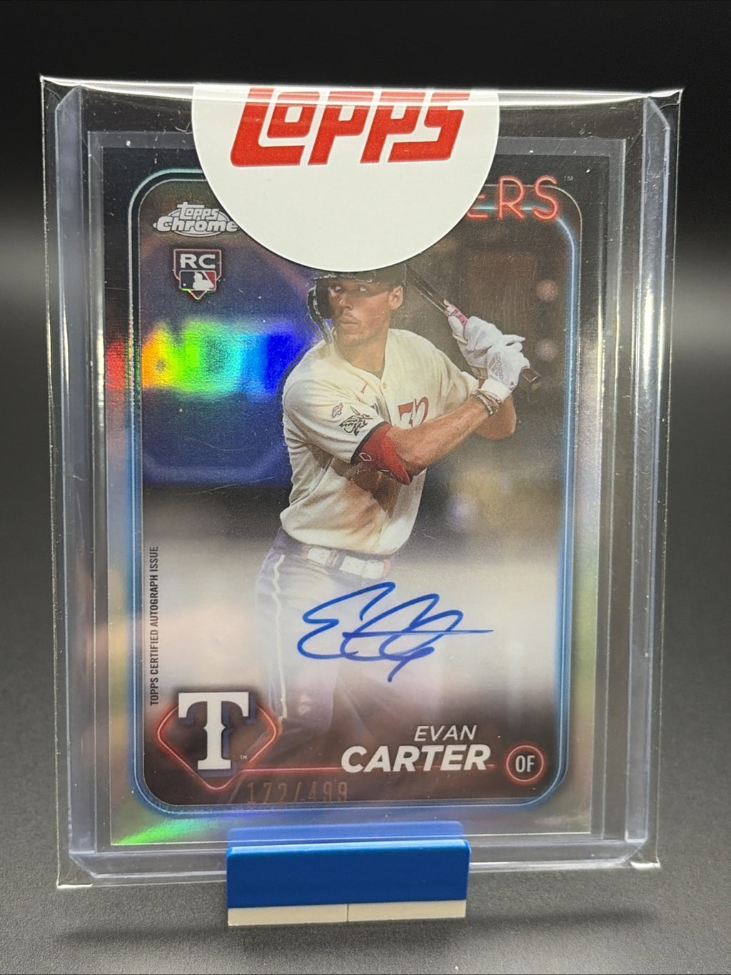 2024 Topps Chrome Rookie Auto Refractor Evan Carter /4990