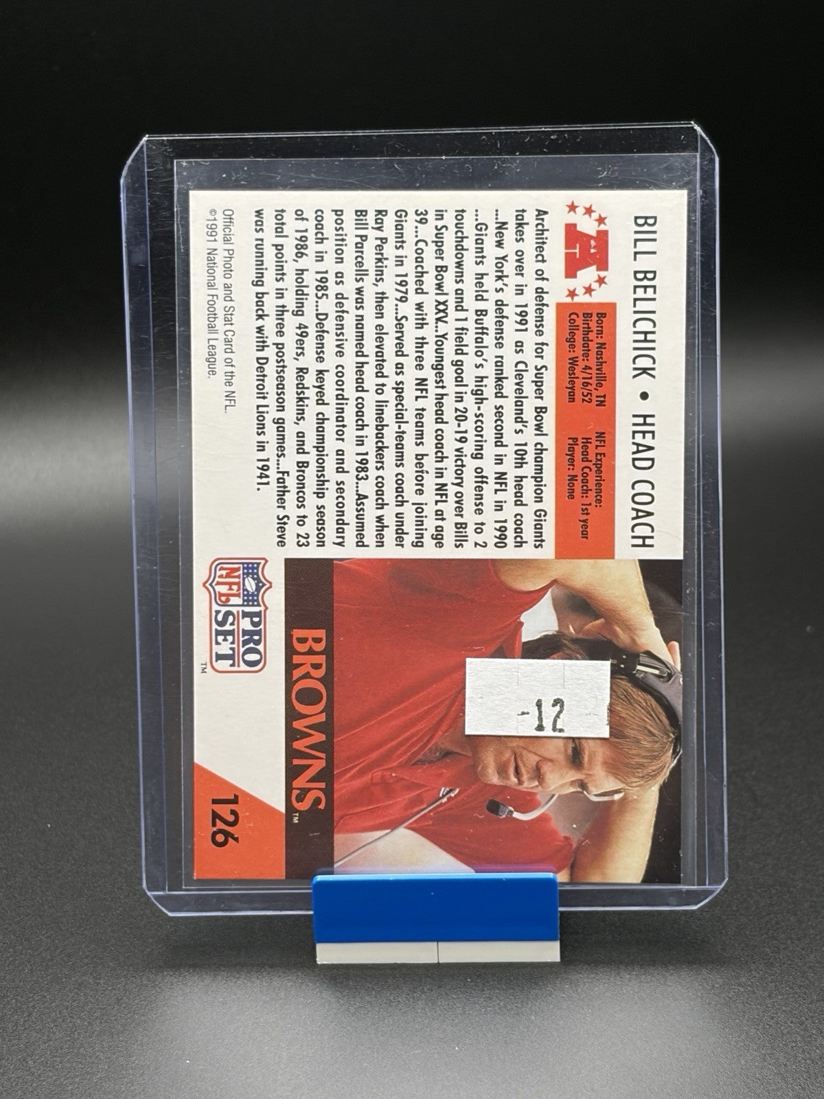 1991 Pro Set #126 Bill Belichick1