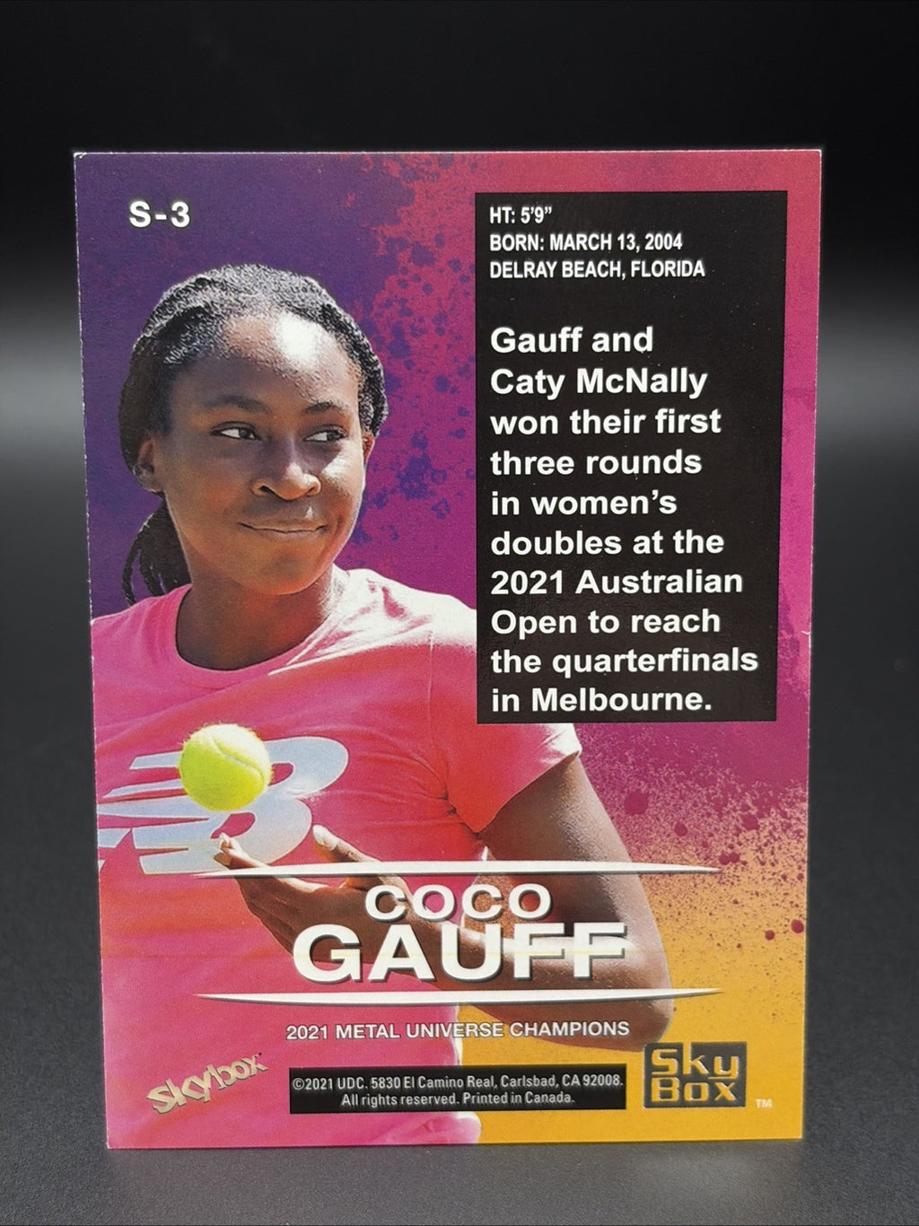 2021 Skybox Metal Universe Champions - Skybox Premium Coco Gauff #S-3 (RC)1