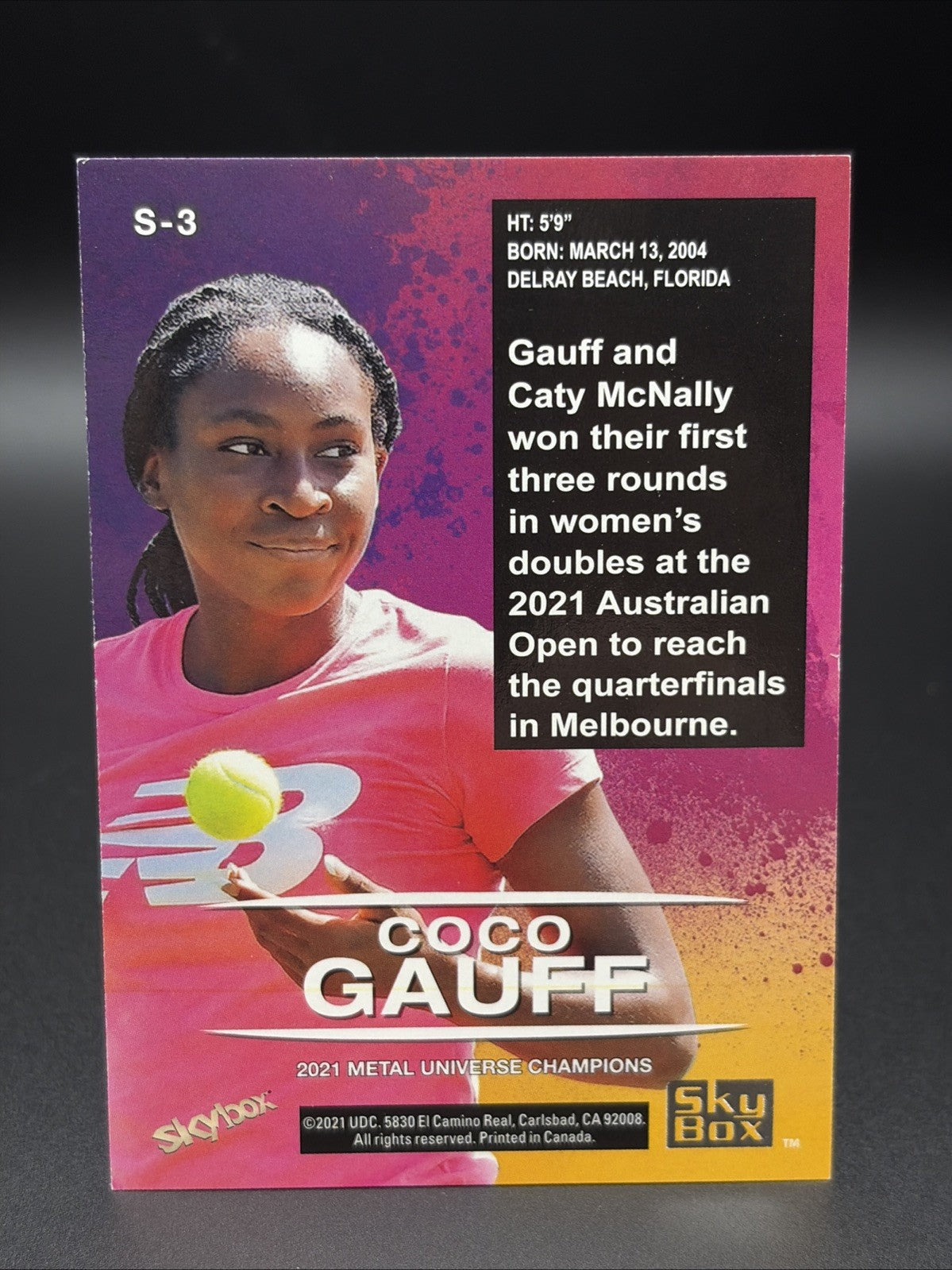 2021 Skybox Metal Universe Champions - Skybox Premium Coco Gauff #S-3 (RC)1