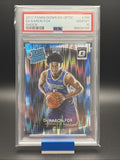 De'Aaron Fox 2017 Panini Donruss Rated Rookie Optic Shock #196 - PSA 100
