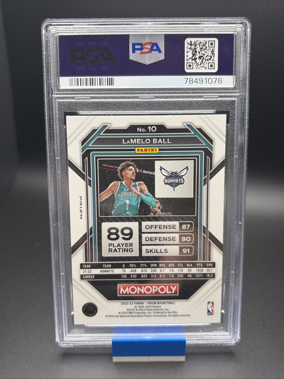 2022-23 Panini Prizm Monopoly - LaMelo Ball #10 Go Space Prizm PSA 101