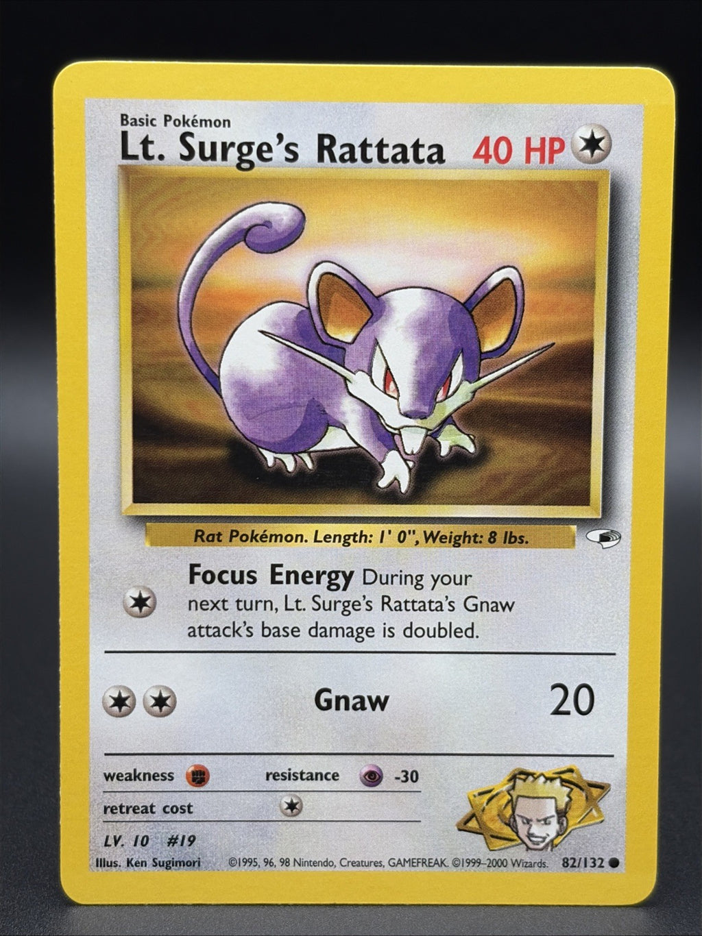 Lt. Surge's Rattata 082/132 Gym Heroes Regular0