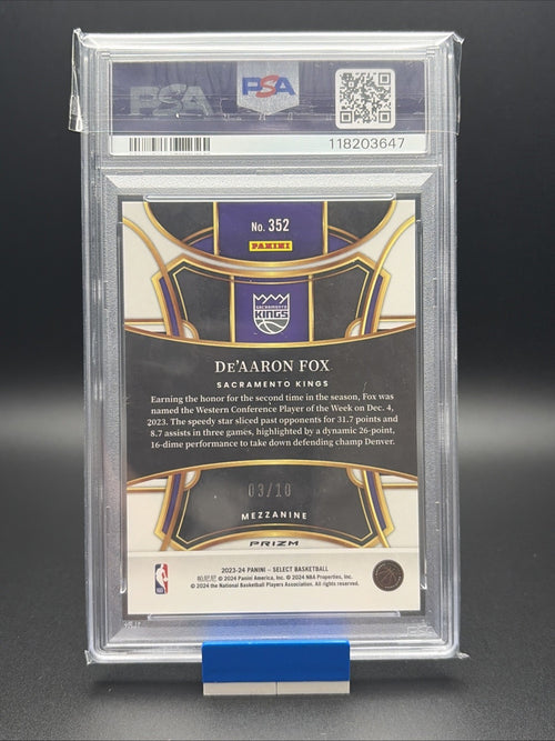2023-24 Panini Select - Mezzanine Lvl De'Aaron Fox #352 Gold Tectonic Prizm /101
