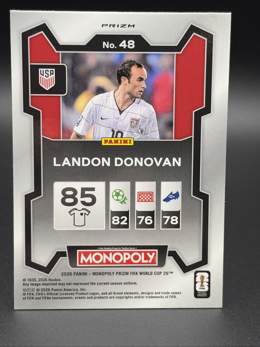2026 Panini Prizm World Cup Monopoly Landon Donovan Four Corners Green Wave #48 1