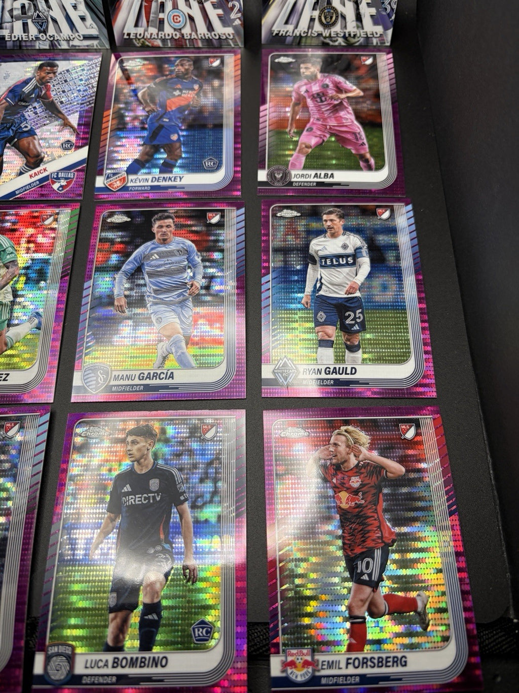 2025 Topps Chrome MLS Lot of 16 Magenta Pulsar and Fast Lane Inserts2