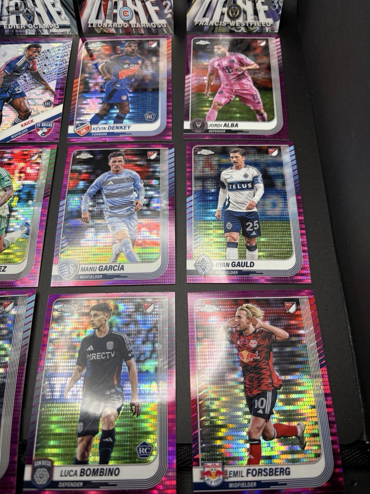 2025 Topps Chrome MLS Lot of 16 Magenta Pulsar and Fast Lane Inserts2