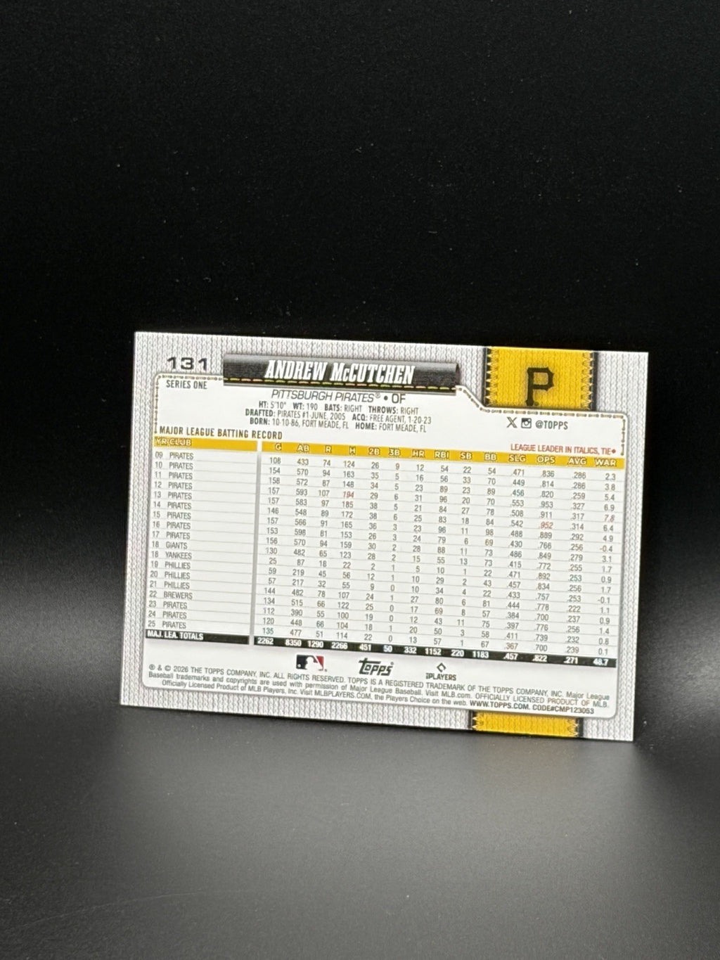 2026 Topps Baseball Series 1 [Sand Glitter] Lot of 5 Cards - McCutchen, Acuna9