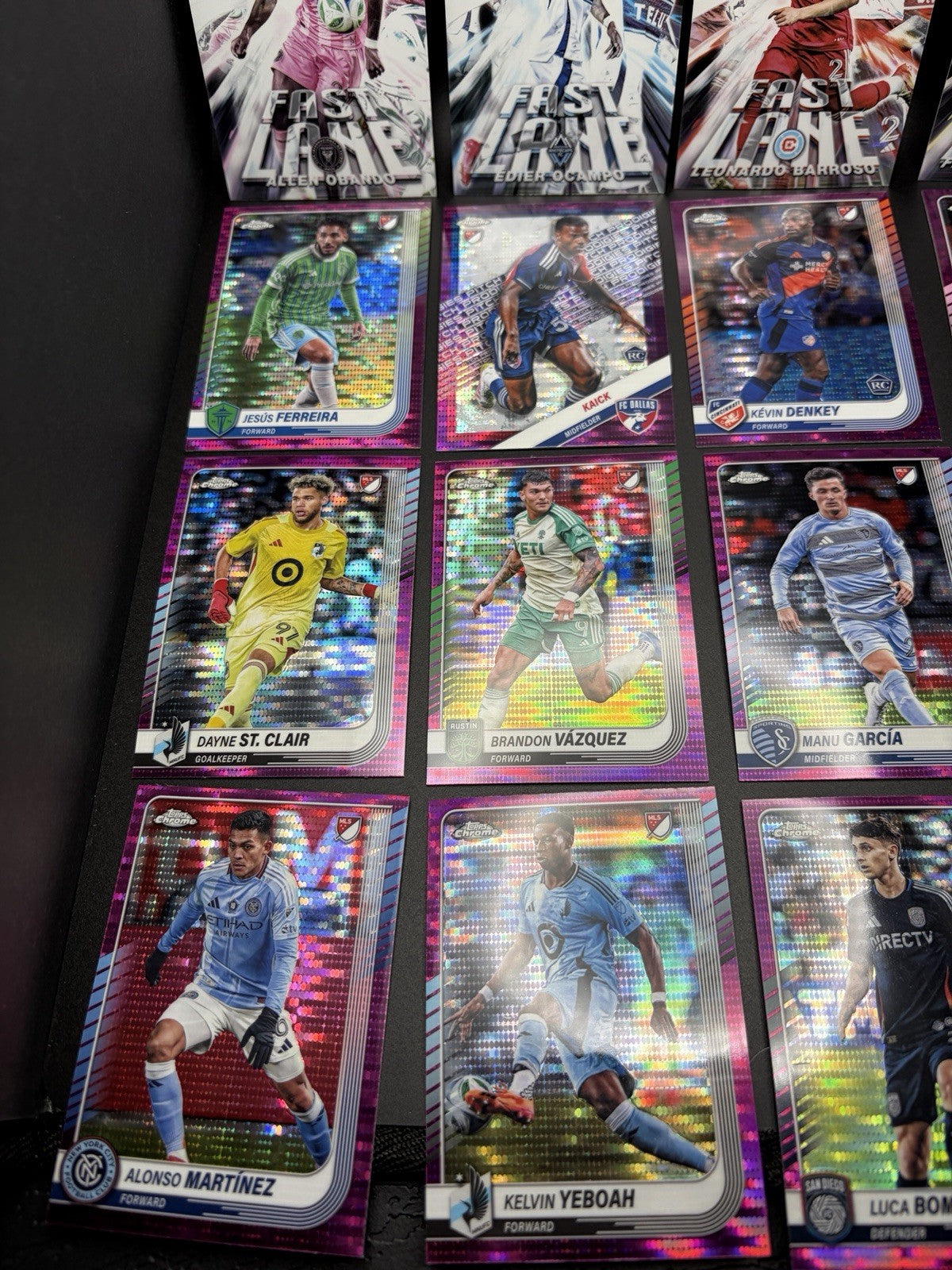 2025 Topps Chrome MLS Lot of 16 Magenta Pulsar and Fast Lane Inserts1