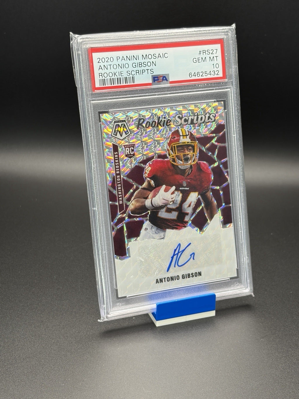 2020 Panini Mosaic - Rookie Scripts Antonio Gibson #RS27 (AU RC) PSA 100