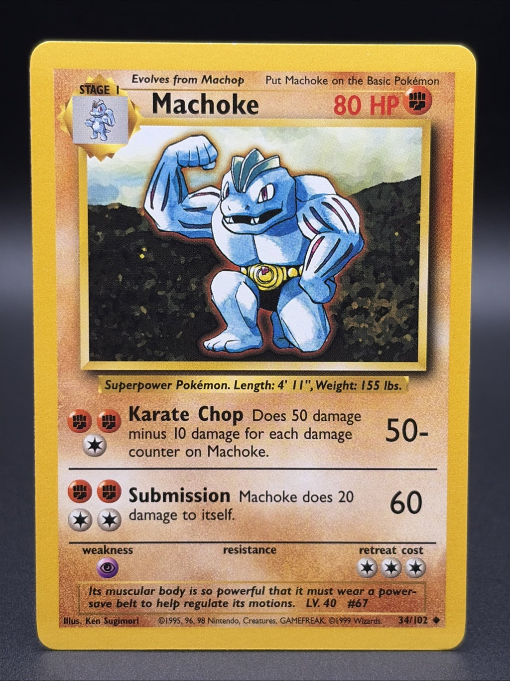 Machoke #34/102 Pokemon Base Set MP0