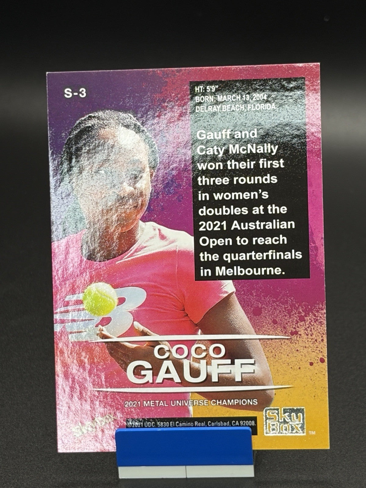 2021 COCO GAUFF Skybox Metal Universe Champions #S-3 PREMIUM Insert Rookie Card1