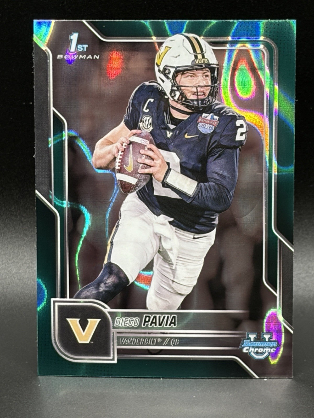 Diego Pavia [Teal Lava Refractor] #190 2025 Bowman Chrome University0