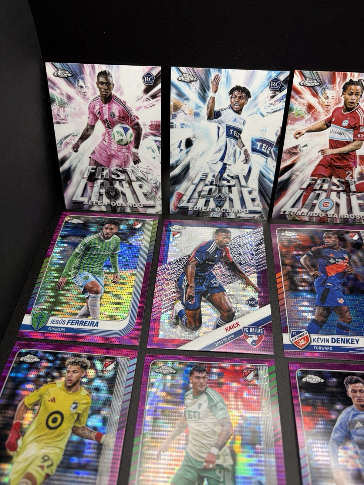 2025 Topps Chrome MLS Lot of 16 Magenta Pulsar and Fast Lane Inserts4