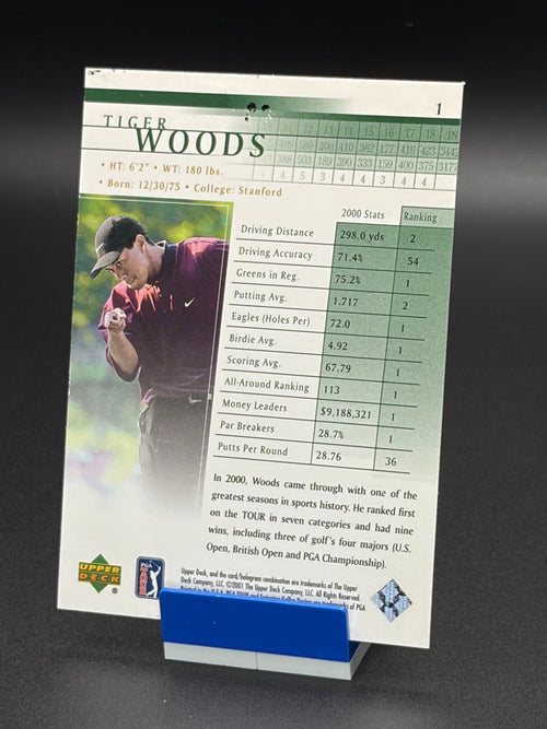 2001 Upper Deck Golf PGA Tiger Woods #1 Rookie Card1