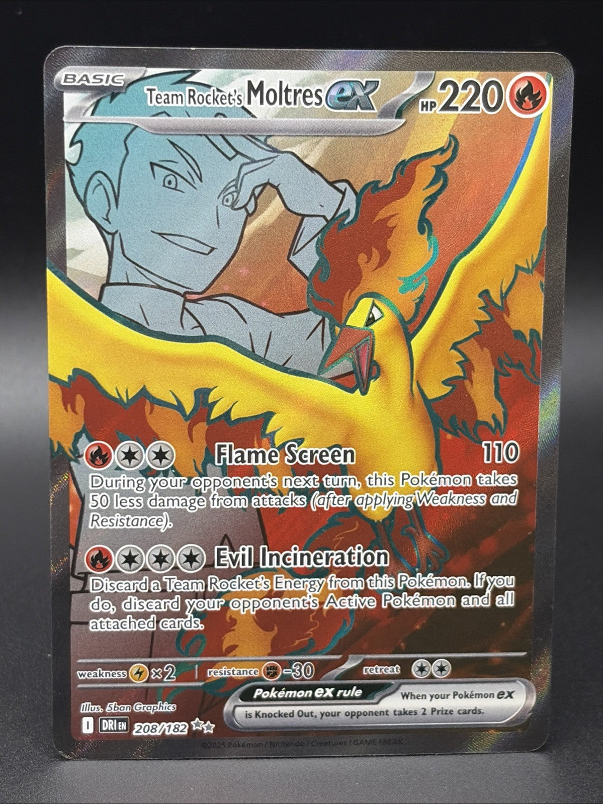 Team Rocket's Moltres ex 208/182 Sv10: Destined Rivals Holo0