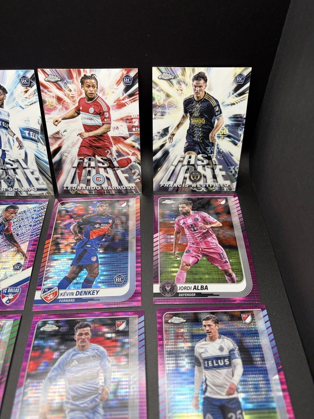 2025 Topps Chrome MLS Lot of 16 Magenta Pulsar and Fast Lane Inserts3