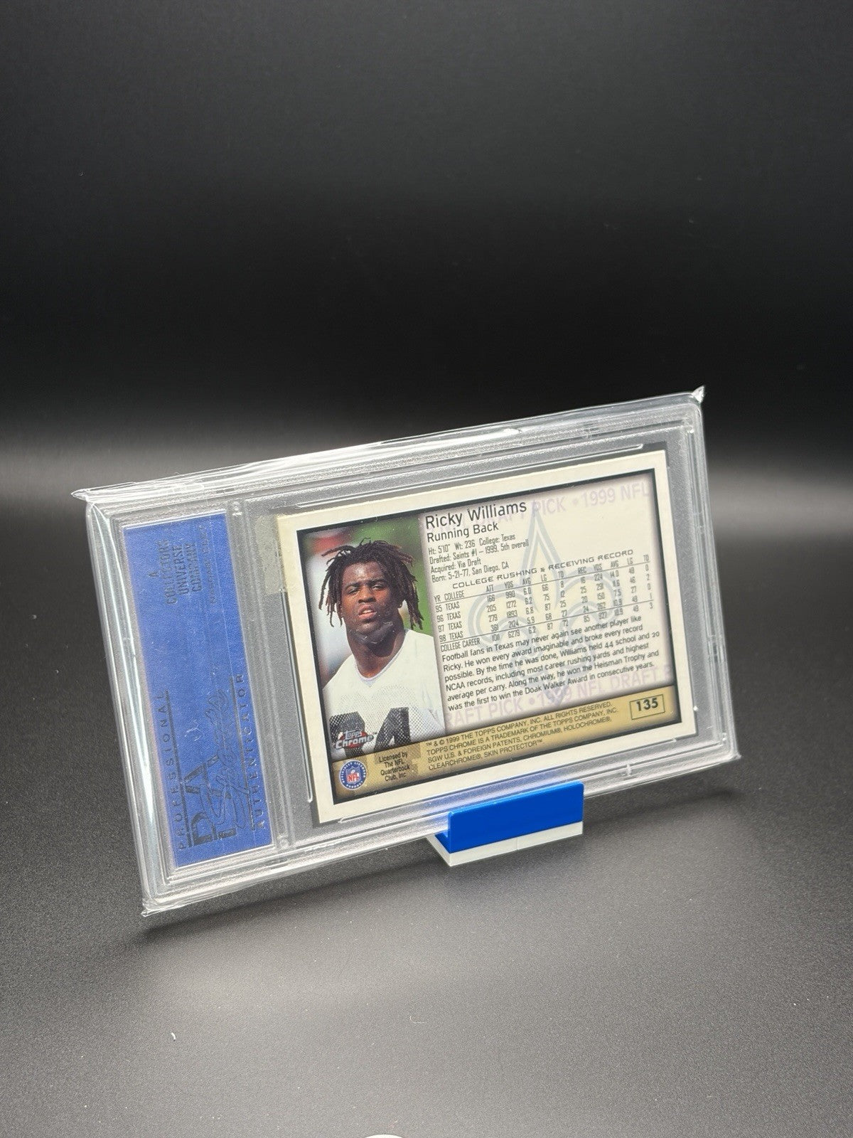 1999 Topps Chrome Ricky Williams #135 (RC) - PSA 91