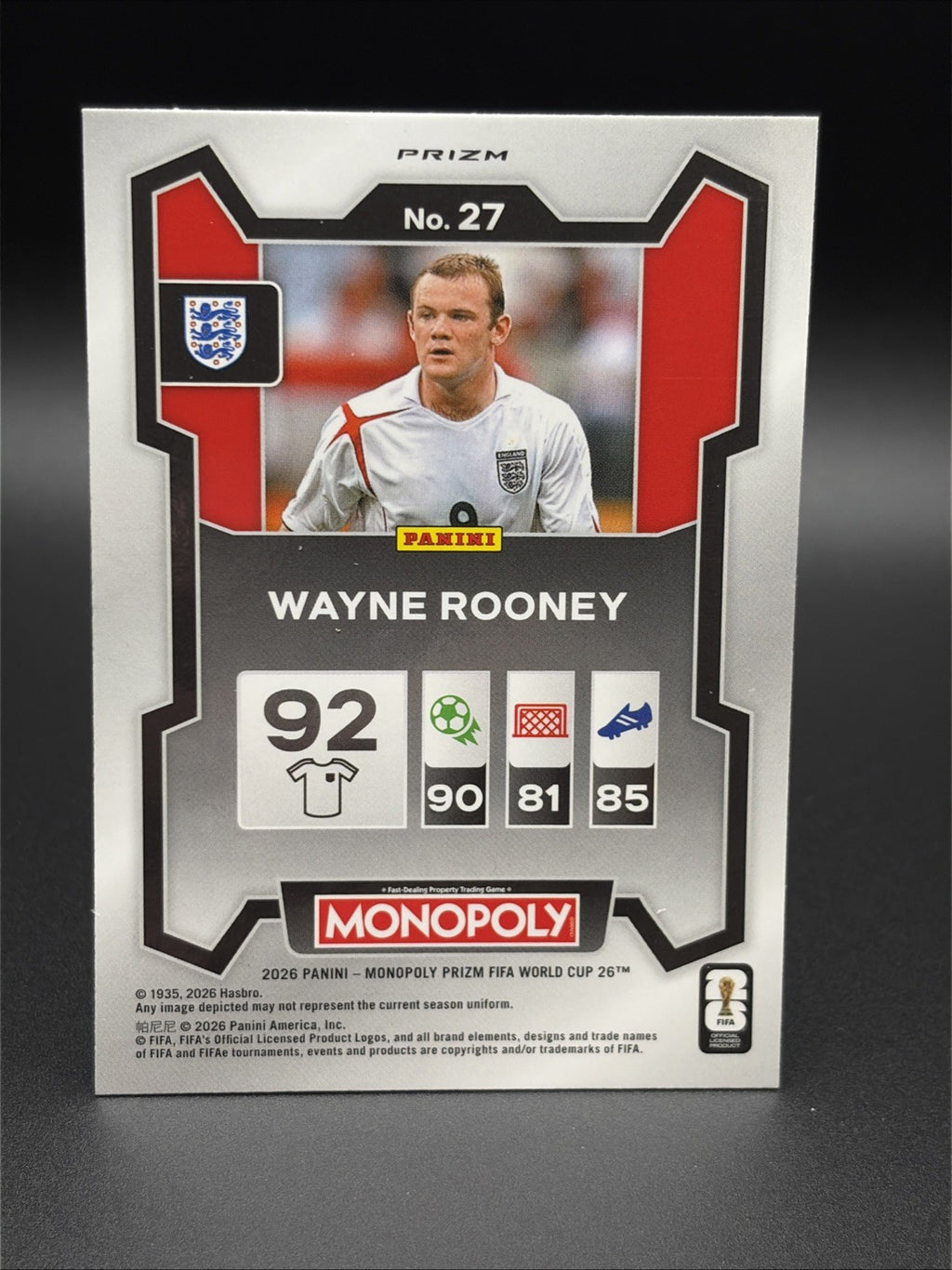 2026 Panini Prizm Monopoly Fifa World Cup - Wayne Rooney #27 Four Corners Green1
