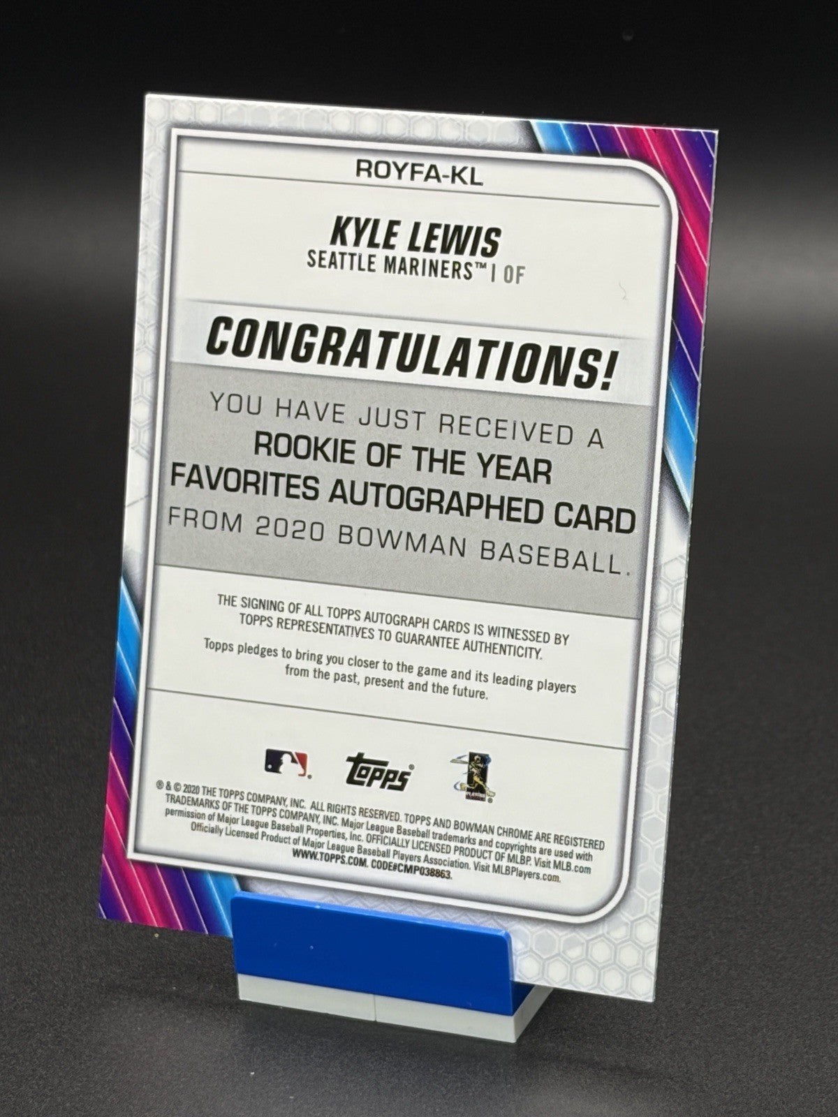 Kyle Lewis 2020 Bowman Chrome Mojo ROY Favorites Auto #ROYFA-KL /991