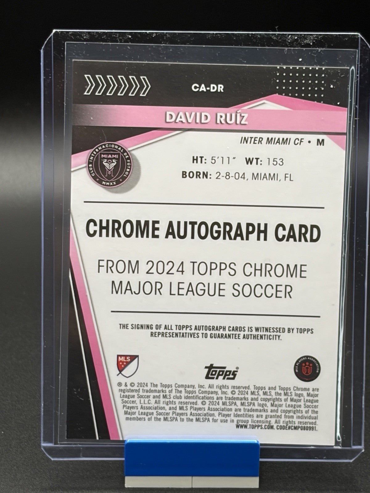 2024 Topps Chrome MLS David Ruiz Rookie Auto Orange Refractor #13/25 INTER MIAMI1