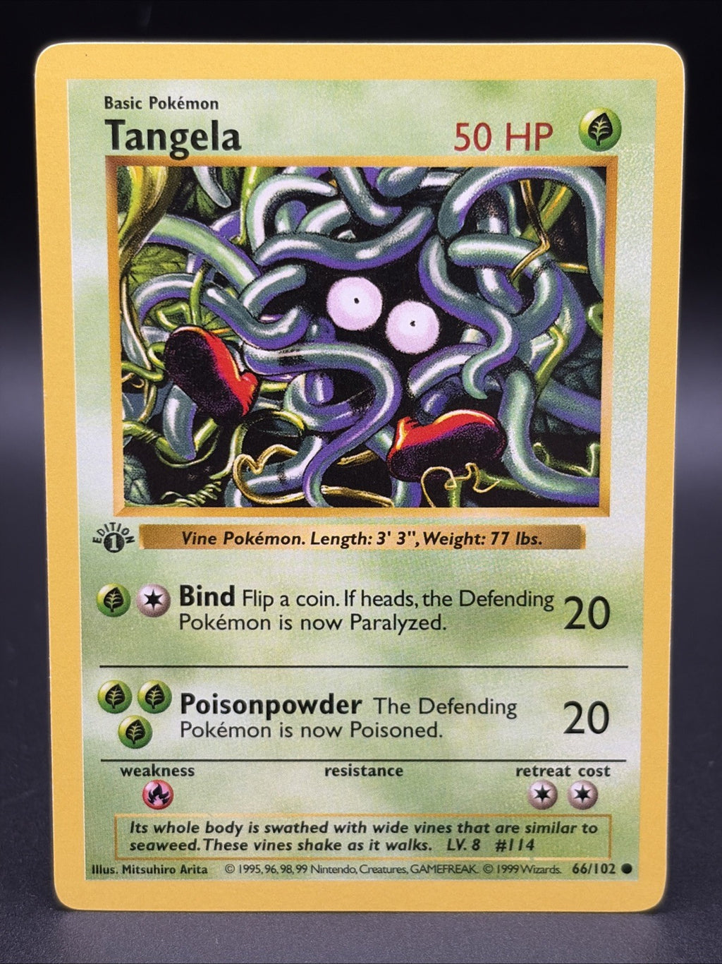 Tangela 066/102 Base Set (Shadowless) Regular NM/MINT0