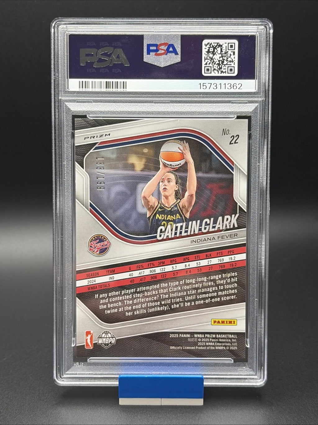 2025 Panini Prizm WNBA Blue Pulsar Caitlin Clark 133/199 PSA 10 POP 4!1