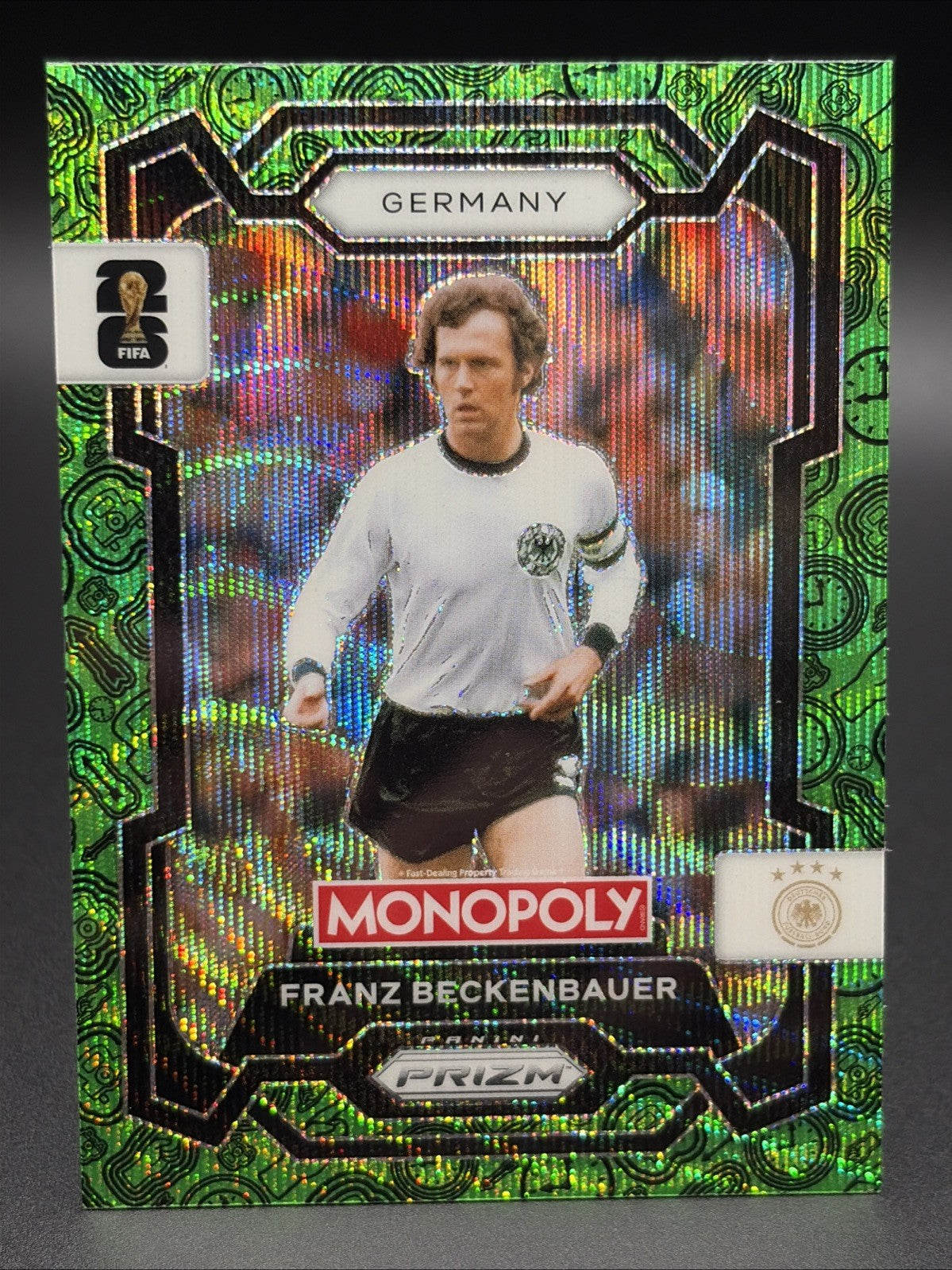 2026 PANINI PRIZM MONOPOLY WORLD CUP FRANZ BECKENBAUER GREEN WAVE PRIZM #600