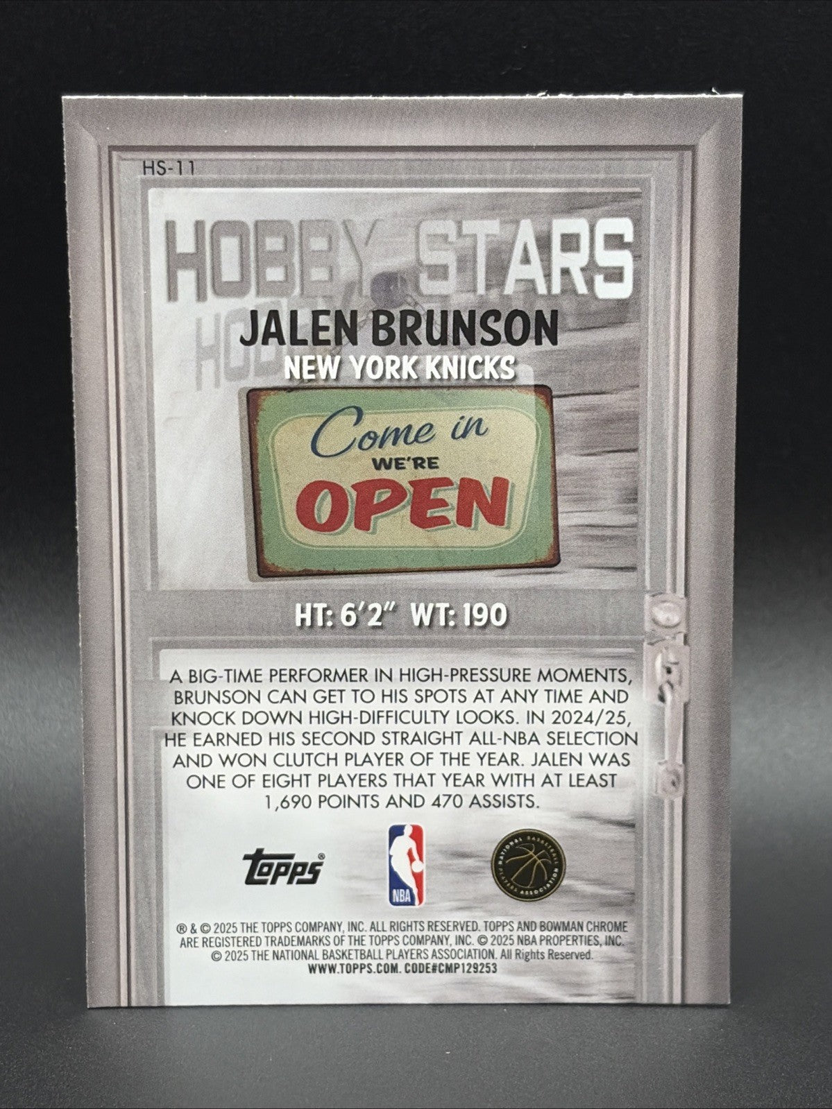 2025-26 Bowman Jalen Brunson Hobby Stars #HS-11 Knicks1