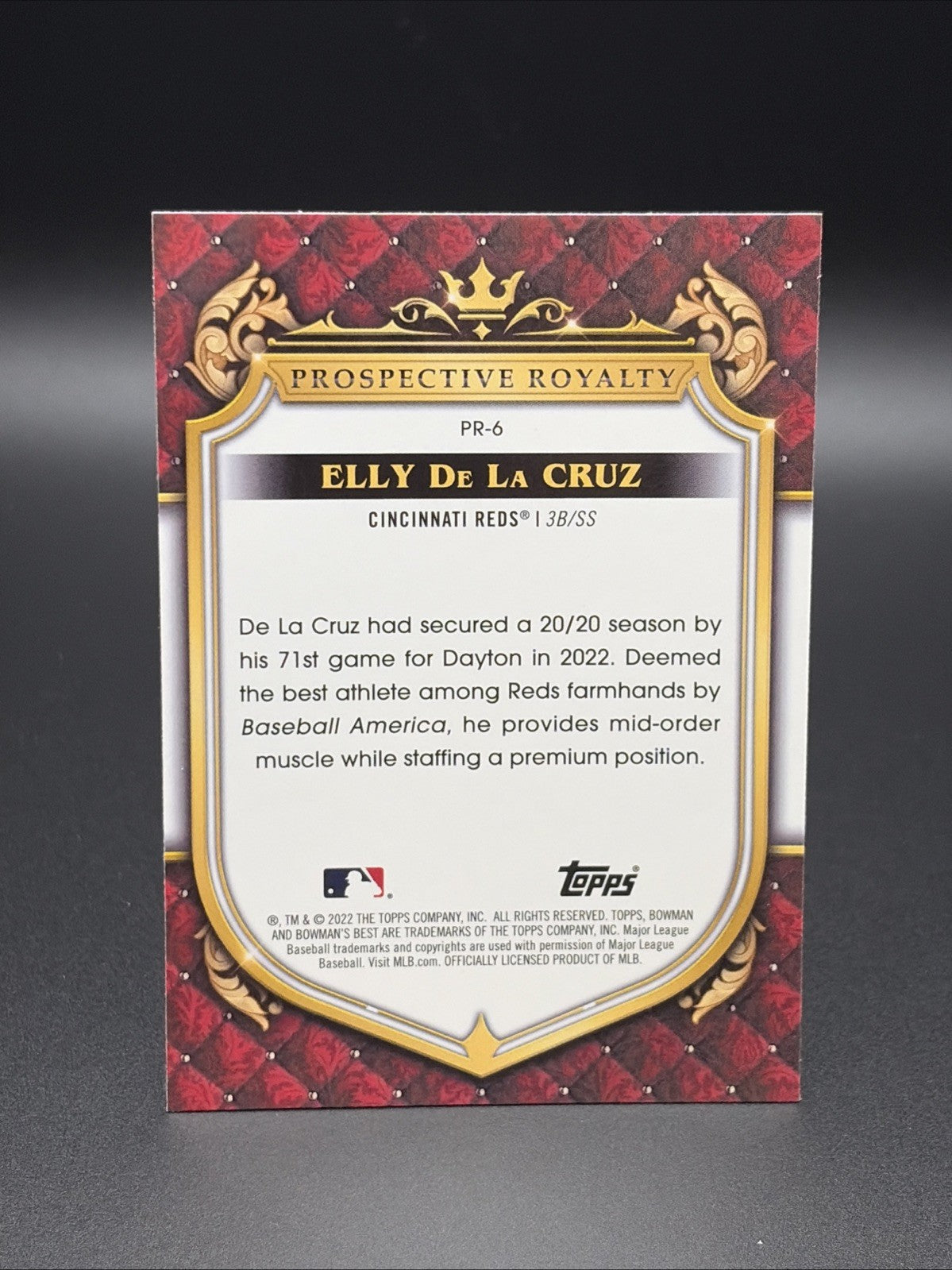 2022 Bowman's Best - Prospective Royalty Elly De La Cruz #PR-6 (RC)1
