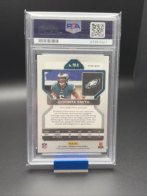 2021 Panini Chronicles Prizm Black Devonta Smith #PB-8 Silver Prizm (RC) - PSA 91
