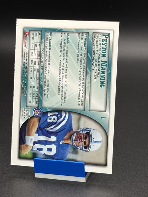 1998 Bowman Peyton Manning Rookie RC #1 Indianapolis Colts HOF1