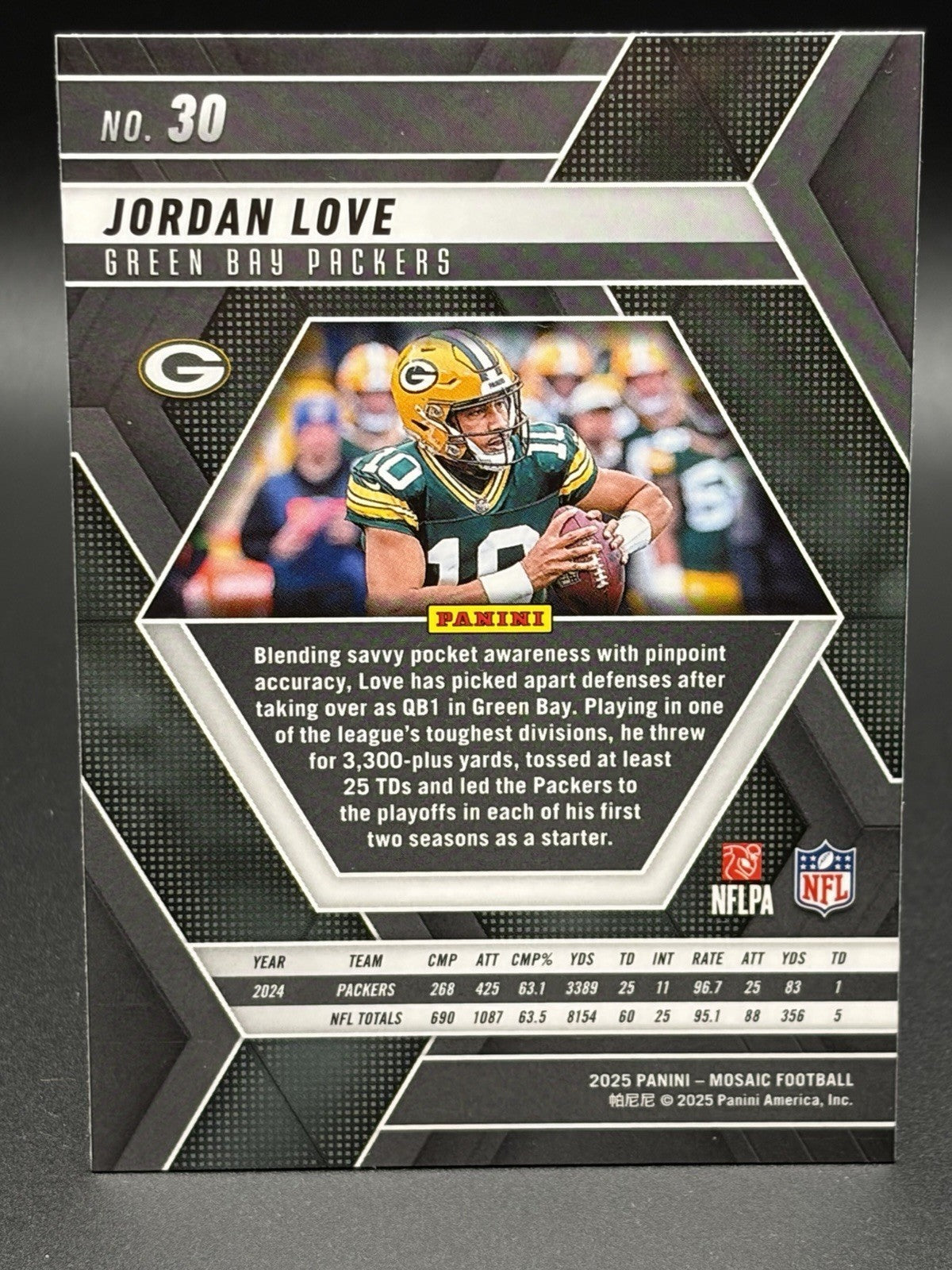Jordan Love #30 2025 Panini Mosaic1