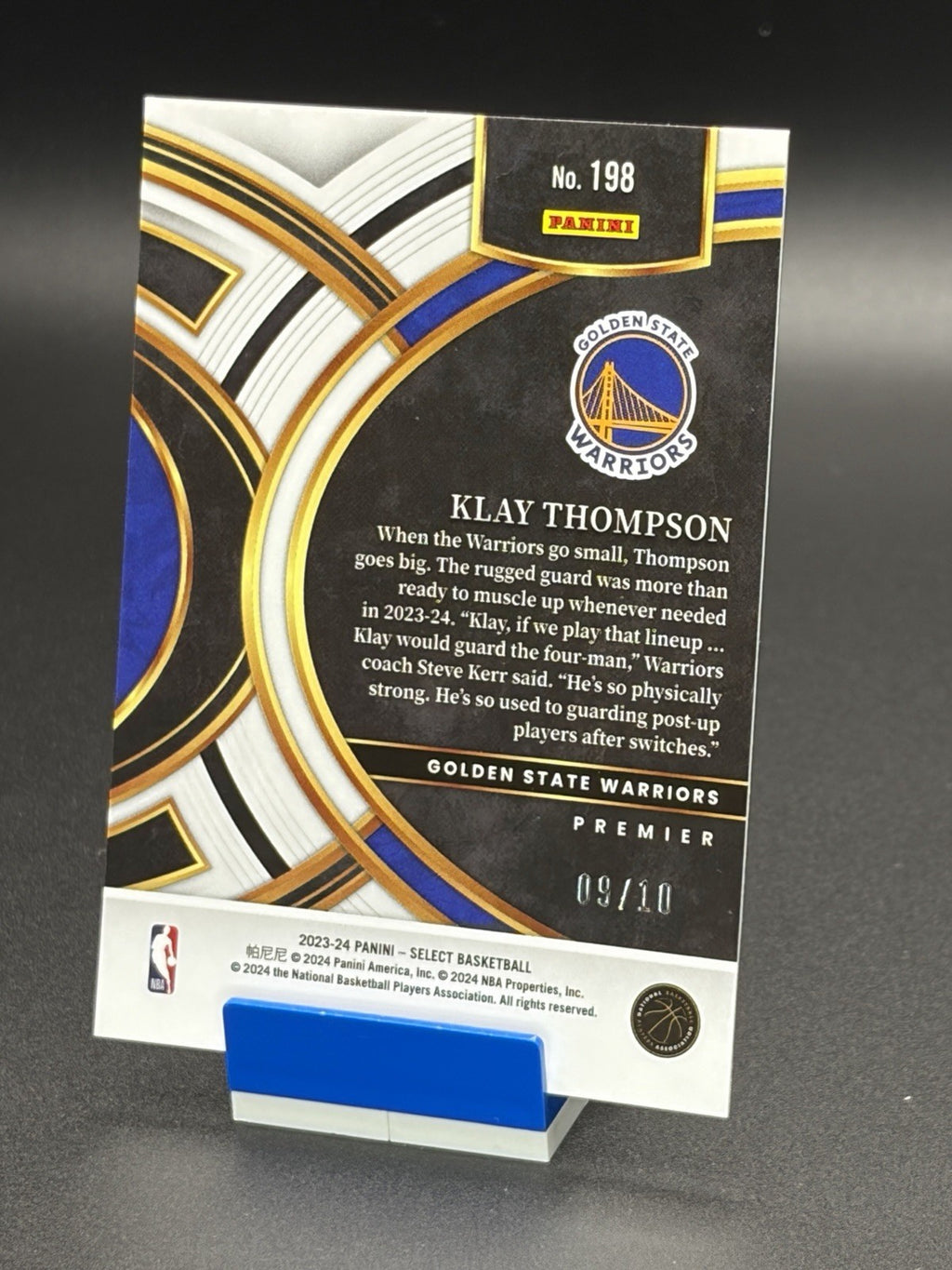 Klay Thompson [Tectonic Gold Prizm] #198 2023 Panini Select /101