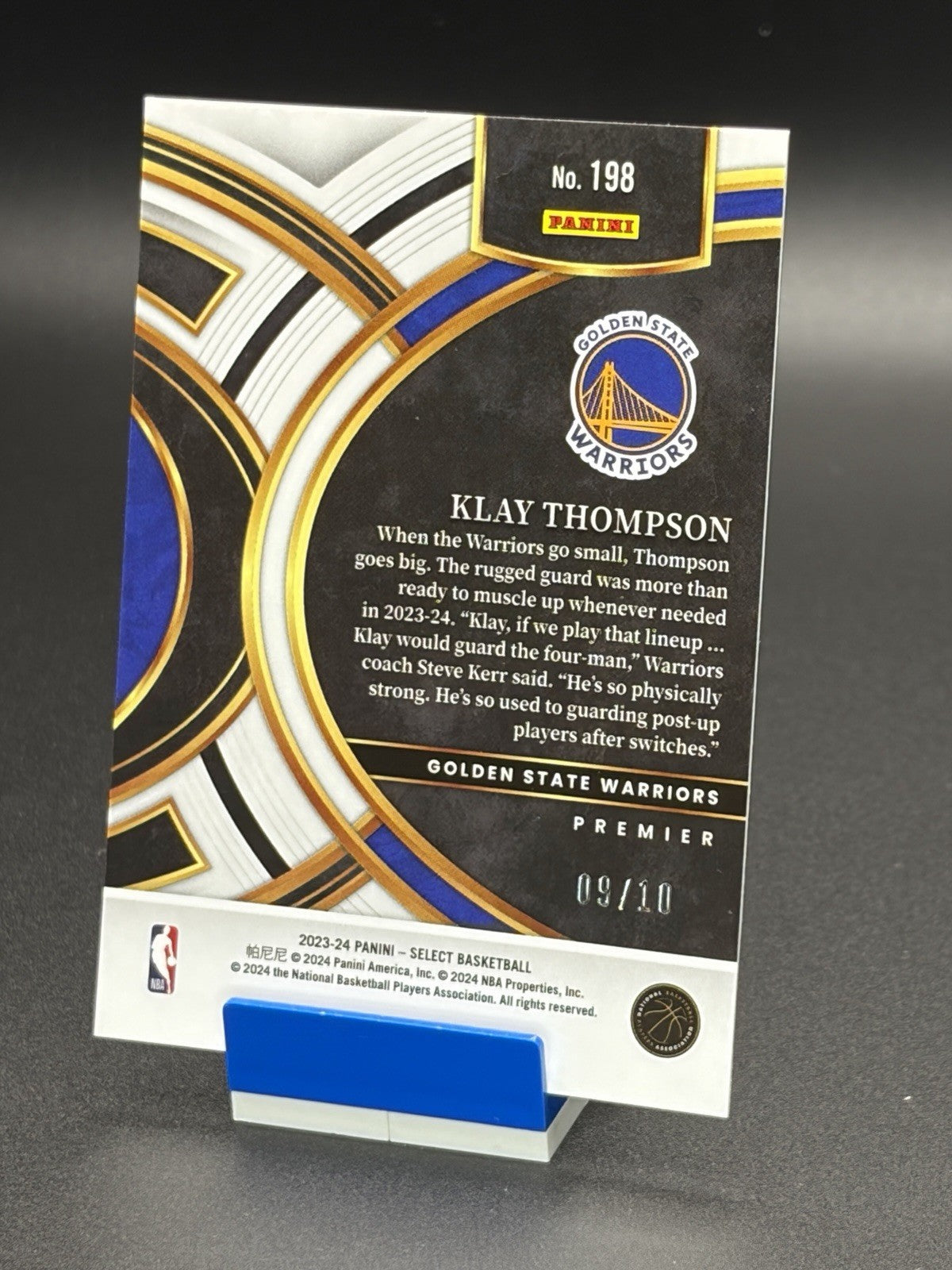 Klay Thompson [Tectonic Gold Prizm] #198 2023 Panini Select /101