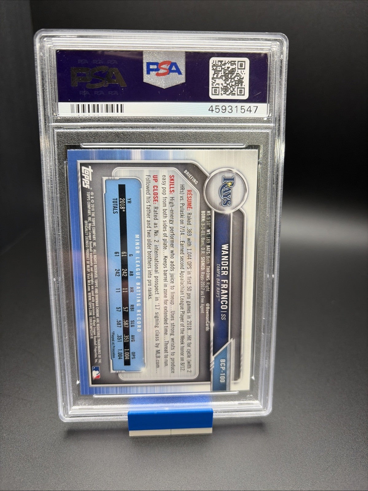 2019 Bowman - Chrome Prospects Wander Franco #BCP-100 Mega Box Mojo Refractor1